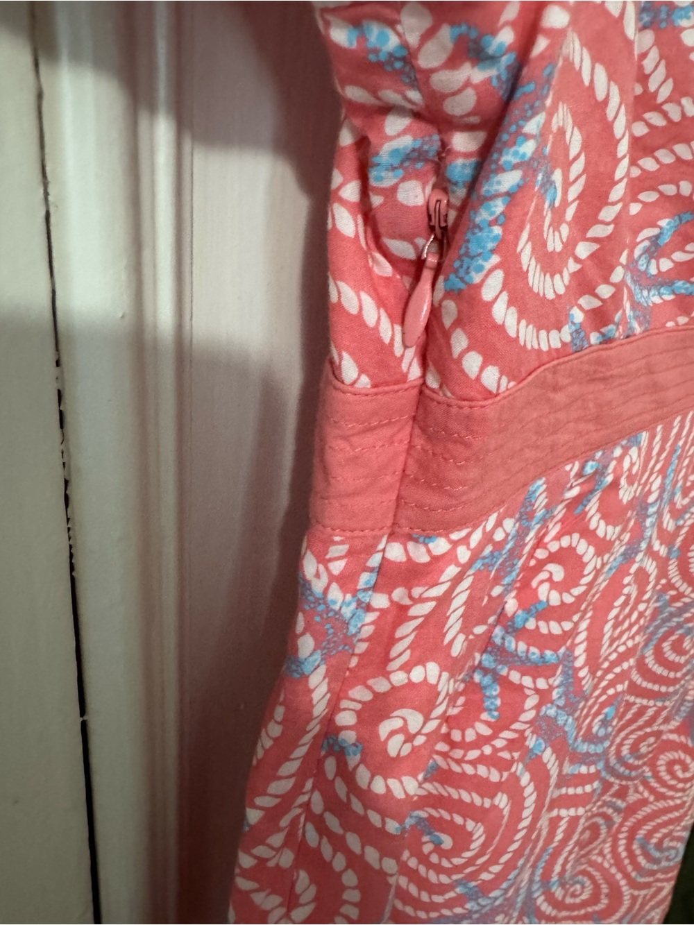 Vineyard Vines Coral Swirl Pink V Neck Dress - Picture 5 of 7